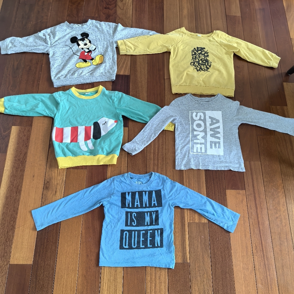 Boys long sleeves shirt t-shirt tee size 4-6 top outfit sweatshirt 50-62% cotton